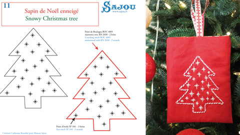 Vorlage 11: Verschneiter Weihnachtsbaum Sajou Adventskalender